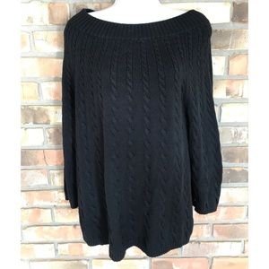 Talbots Women’s Off Shoulder Black Sweater Medium
